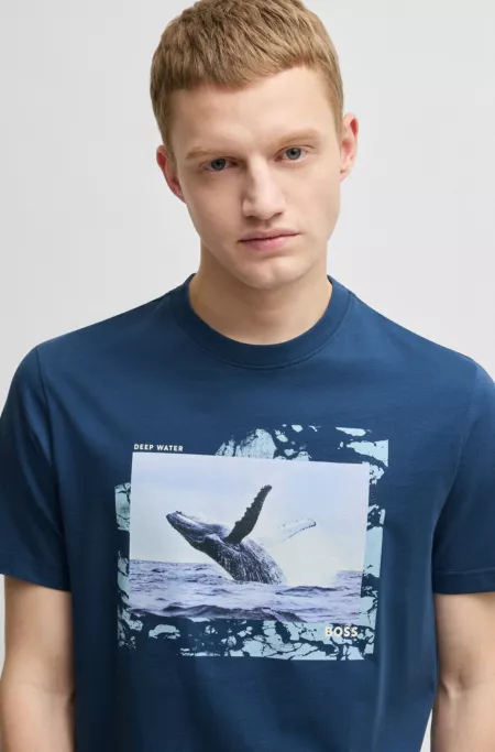 Cotton-jersey T-shirt with photographic print