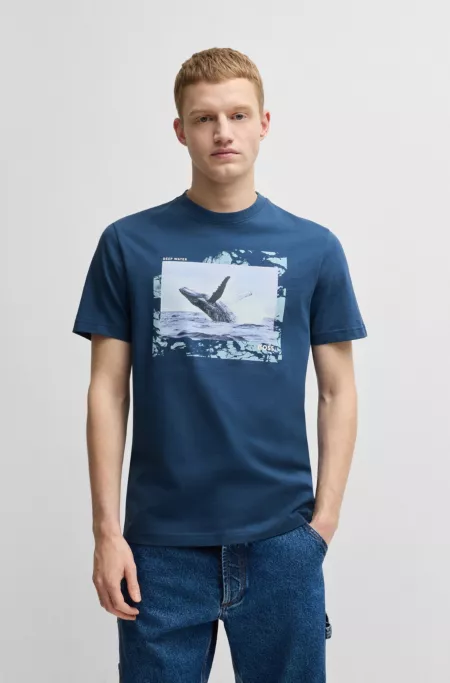 Cotton-jersey T-shirt with photographic print