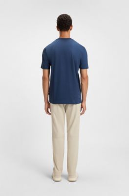 Cotton-jersey T-shirt with photographic print, Blue