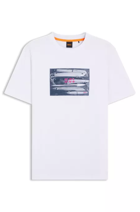 Cotton-jersey T-shirt with coordinate artwork