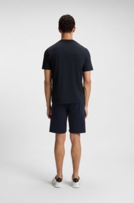 Cotton-jersey T-shirt with coordinate artwork, Dark Blue