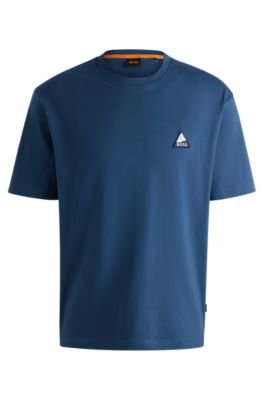 Hugo Boss Camiseta de punto de algodón con logo del tema de la