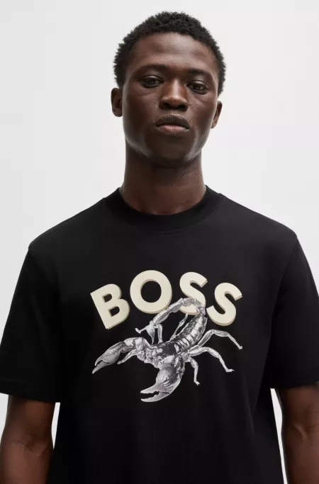 Cotton-jersey T-shirt with photo print