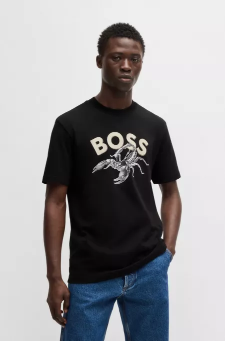 Cotton-jersey T-shirt with photo print