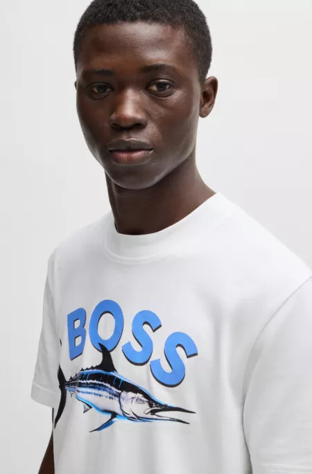 Cotton-jersey T-shirt with photo print