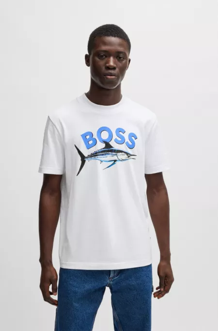 Cotton-jersey T-shirt with photo print