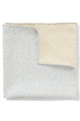 Silk pocket square with digital print, Light Brown