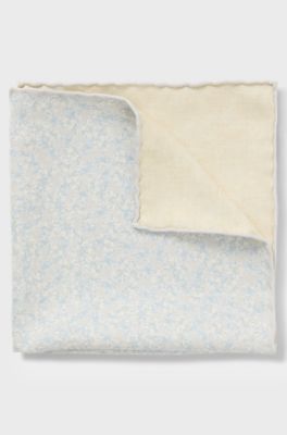 Silk pocket square with digital print, Light Brown