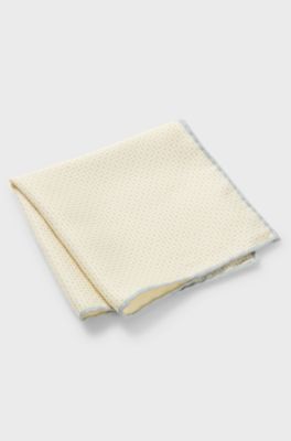 Silk pocket square with digital print, Light Yellow