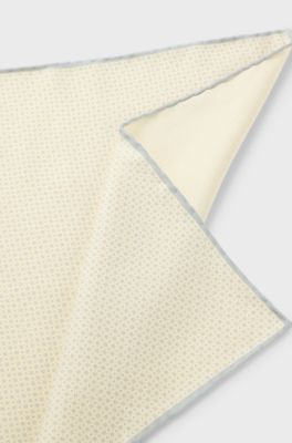 Silk pocket square with digital print, Light Yellow