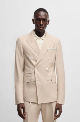 Silk pocket square with digital print, Light Yellow