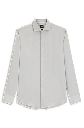 Slim-fit shirt in a structured cotton blend