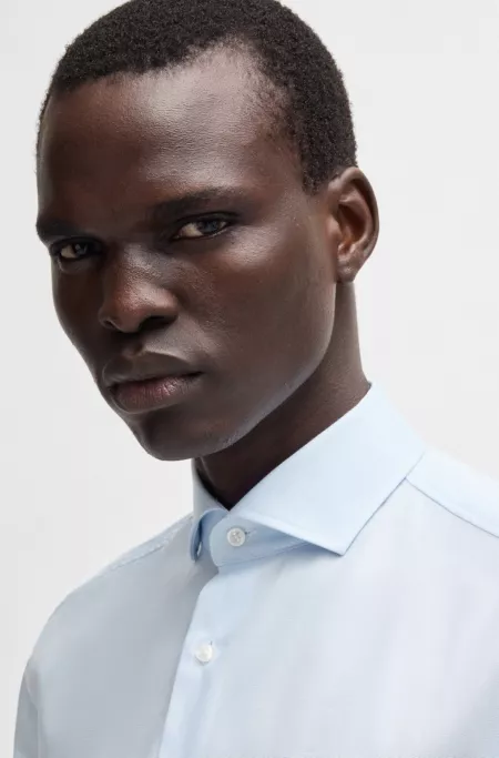 Slim-fit shirt in a structured cotton blend