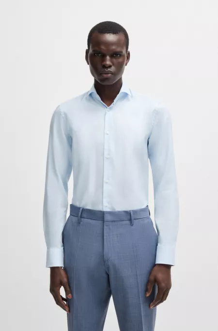 Slim-fit shirt in a structured cotton blend