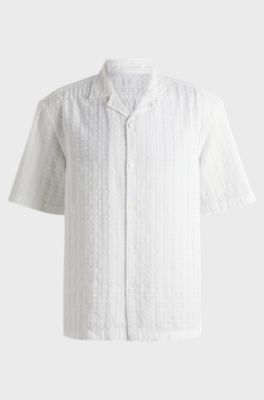 Chemise Relaxed avec broderie anglaise, Blanc