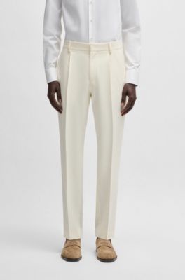 BOSS - Washable relaxed-fit trousers in stretch twill with
