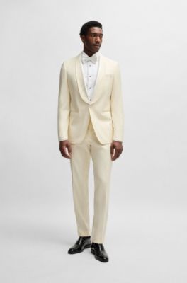 Slim-fit shirt in easy-iron cotton poplin, White