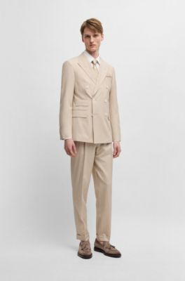 Suede loafers with tassel trim, Beige