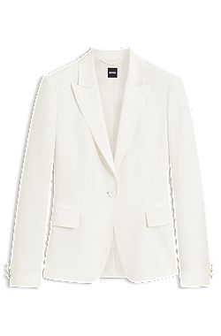 Slim-fit blazer with single-button closure