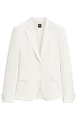 Slim-fit blazer with single-button closure