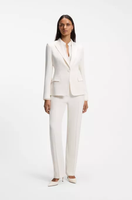 Slim-fit blazer with single-button closure