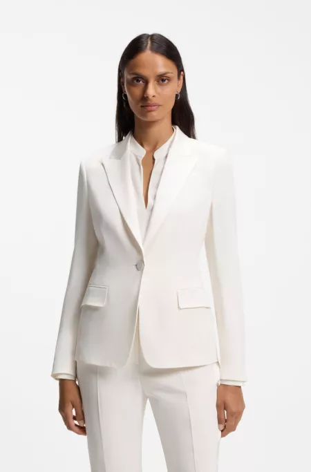 Slim-fit blazer with single-button closure