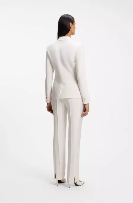 Slim-fit blazer with single-button closure