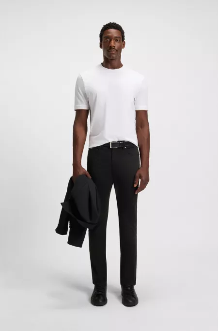 Pantalon Slim Delaware en satin de coton stretch