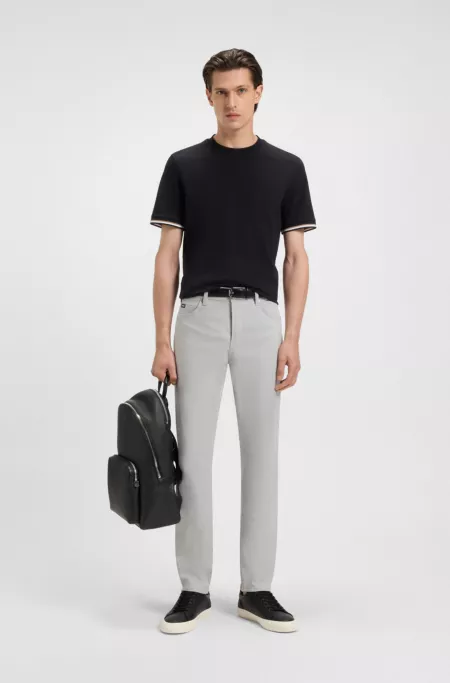 Pantalon Slim Delaware en satin de coton stretch