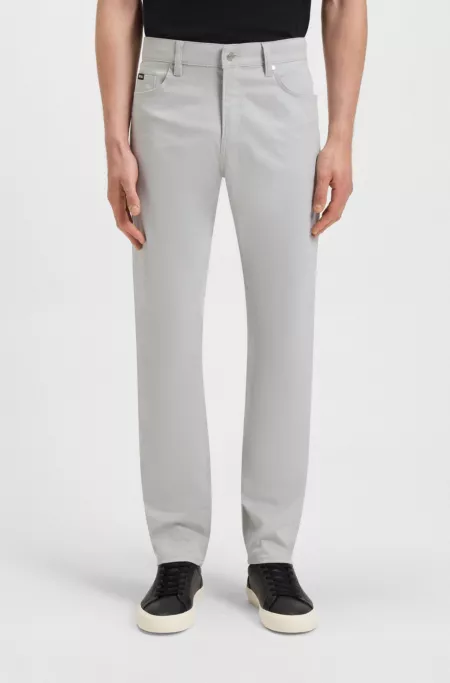 Pantalon Slim Delaware en satin de coton stretch