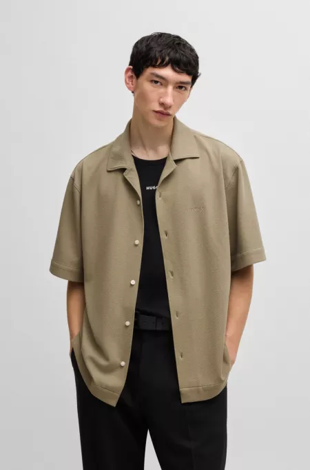 Oversized-fit shirt in structured jersey