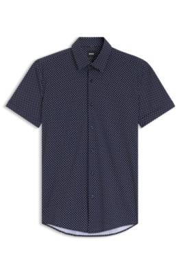 Slim-fit shirt in printed performance-stretch jersey 1