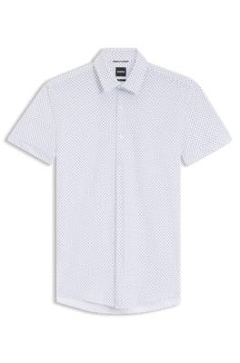 Slim-fit shirt in printed performance-stretch jersey 1