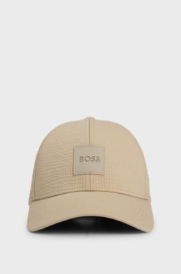Seersucker cap with logo patch, Light Beige