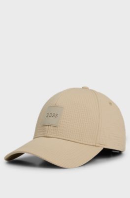 Seersucker cap with logo patch, Light Beige