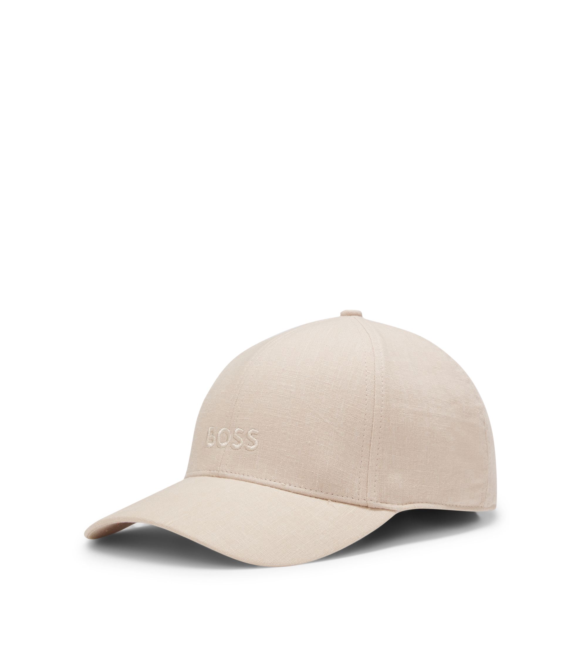Leinen-Cap mit Logo-Stickerei