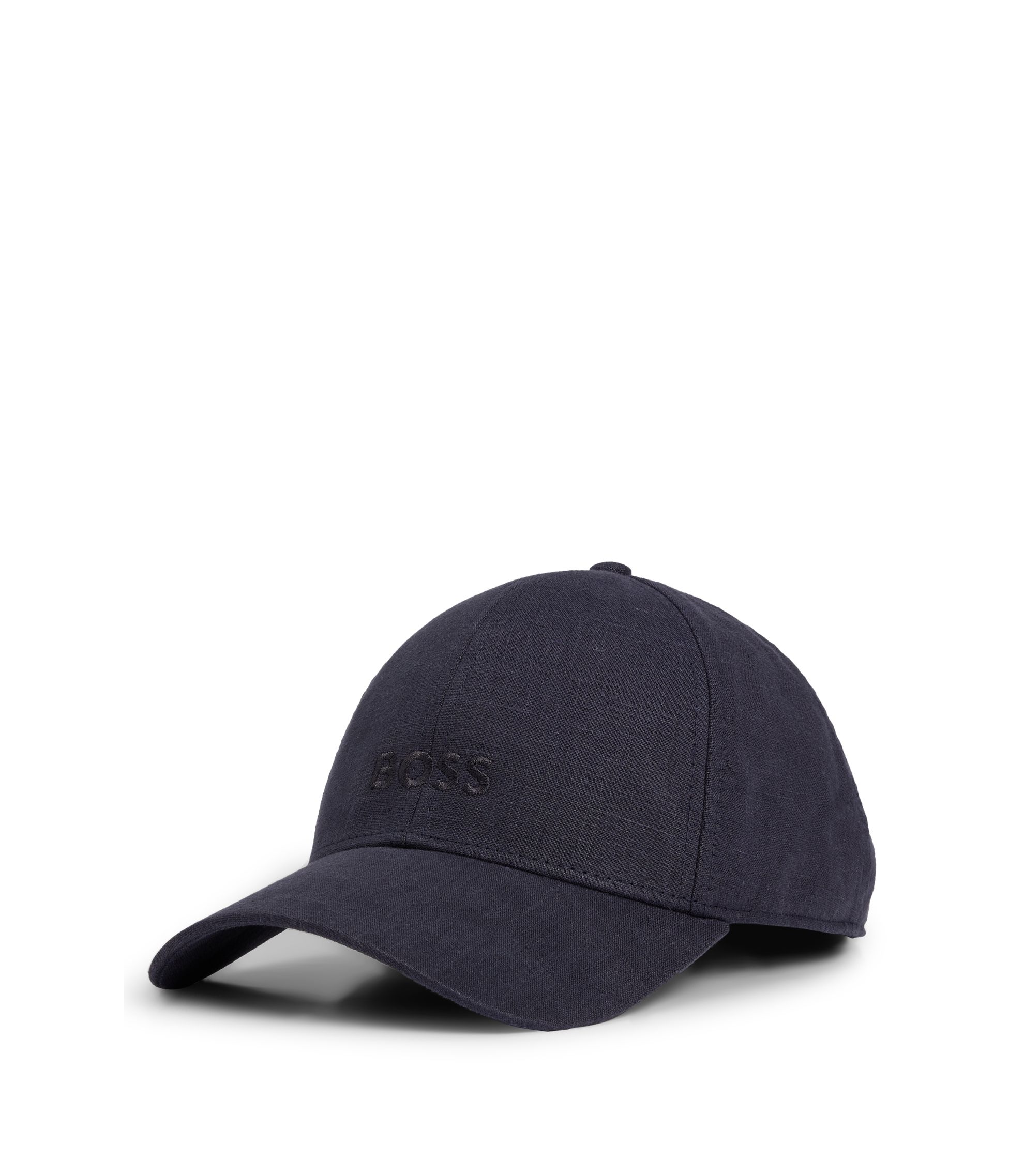 Leinen-Cap mit Logo-Stickerei