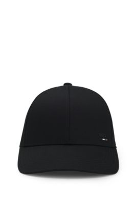 Cotton-twill cap with logo trim, Black