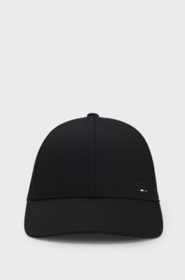 Cotton-twill cap with logo trim, Black