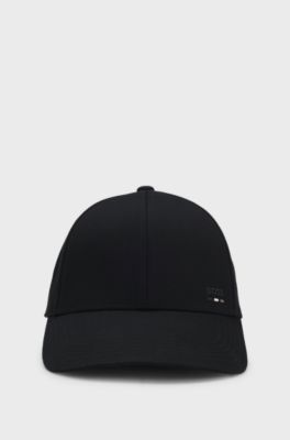 Cotton-twill cap with logo trim, Black