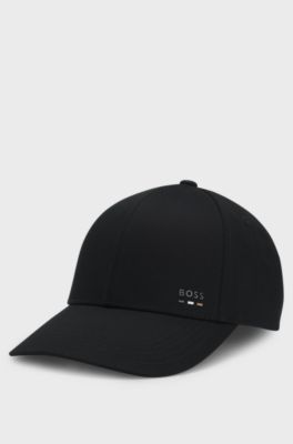 Cotton-twill cap with logo trim, Black