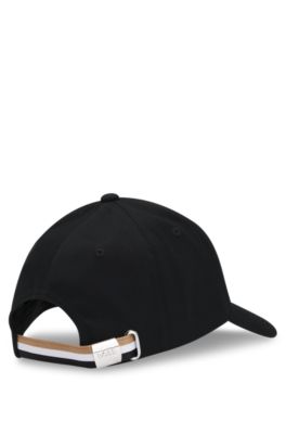 Cotton-twill cap with logo trim, Black