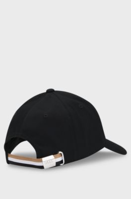 Cotton-twill cap with logo trim, Black