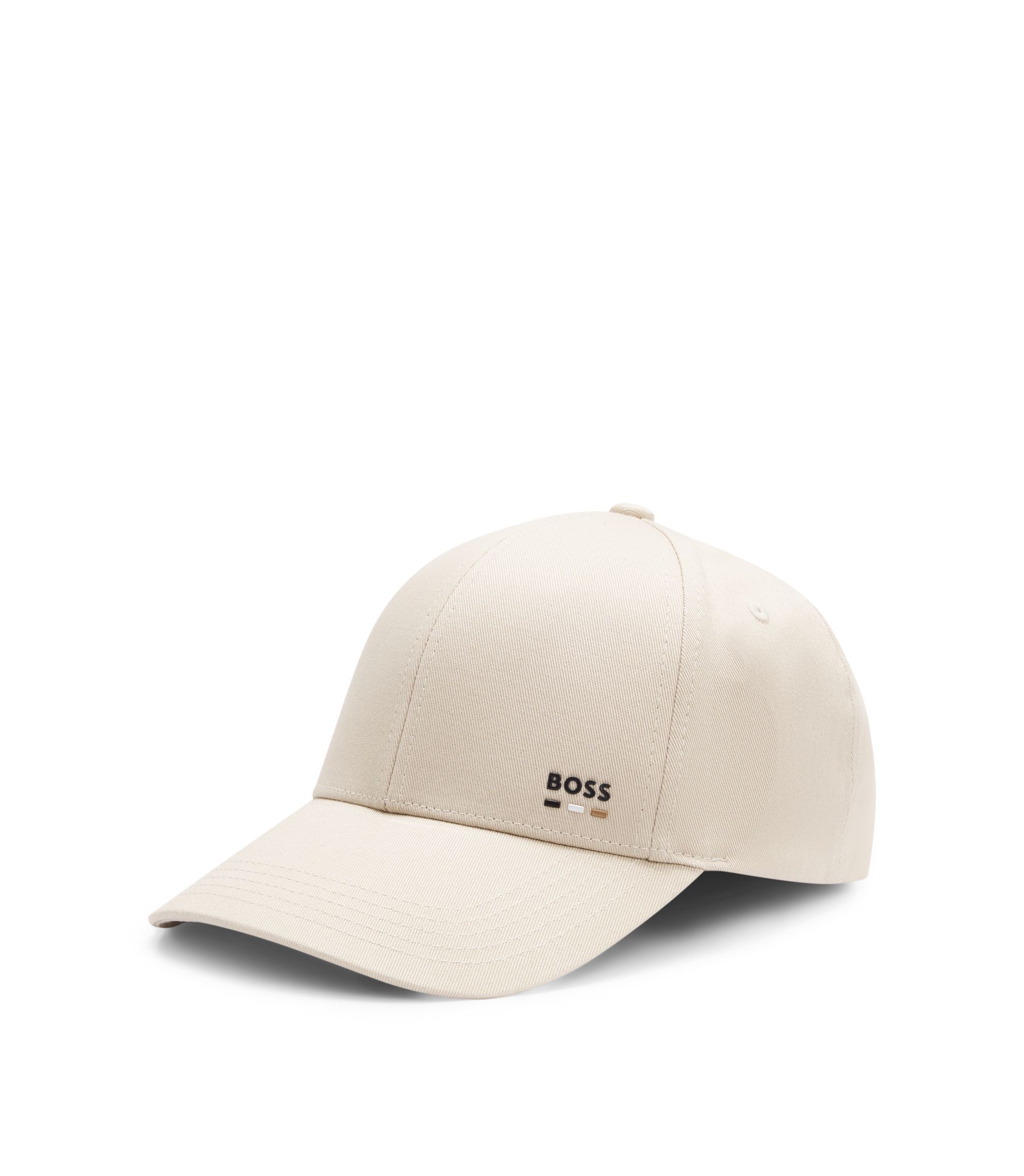 BOSS - Cotton-twill cap with logo trim - Light Beige