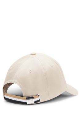 Cotton-twill cap with logo trim, Light Beige