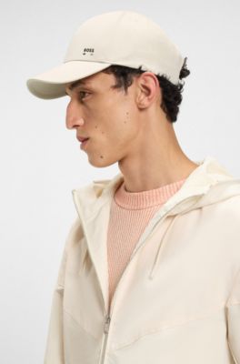 Cotton-twill cap with logo trim, Light Beige