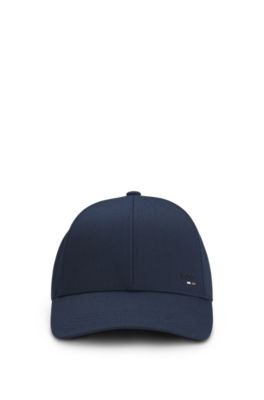 Cotton-twill cap with logo trim, Dark Blue
