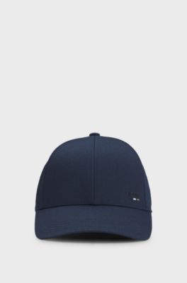 Cotton-twill cap with logo trim, Dark Blue