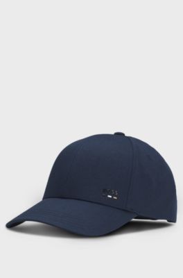 Cotton-twill cap with logo trim, Dark Blue