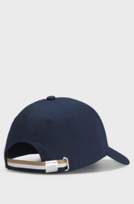 Cotton-twill cap with logo trim, Dark Blue